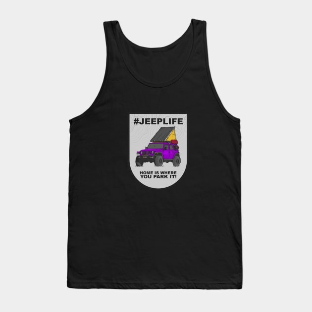 Jeep Life Jeep Wrangler Offroad 4x4 - Purple Tank Top by 4x4 Sketch